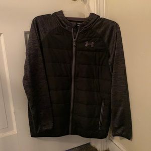 Under Armor black/gray windbreaker jacket.